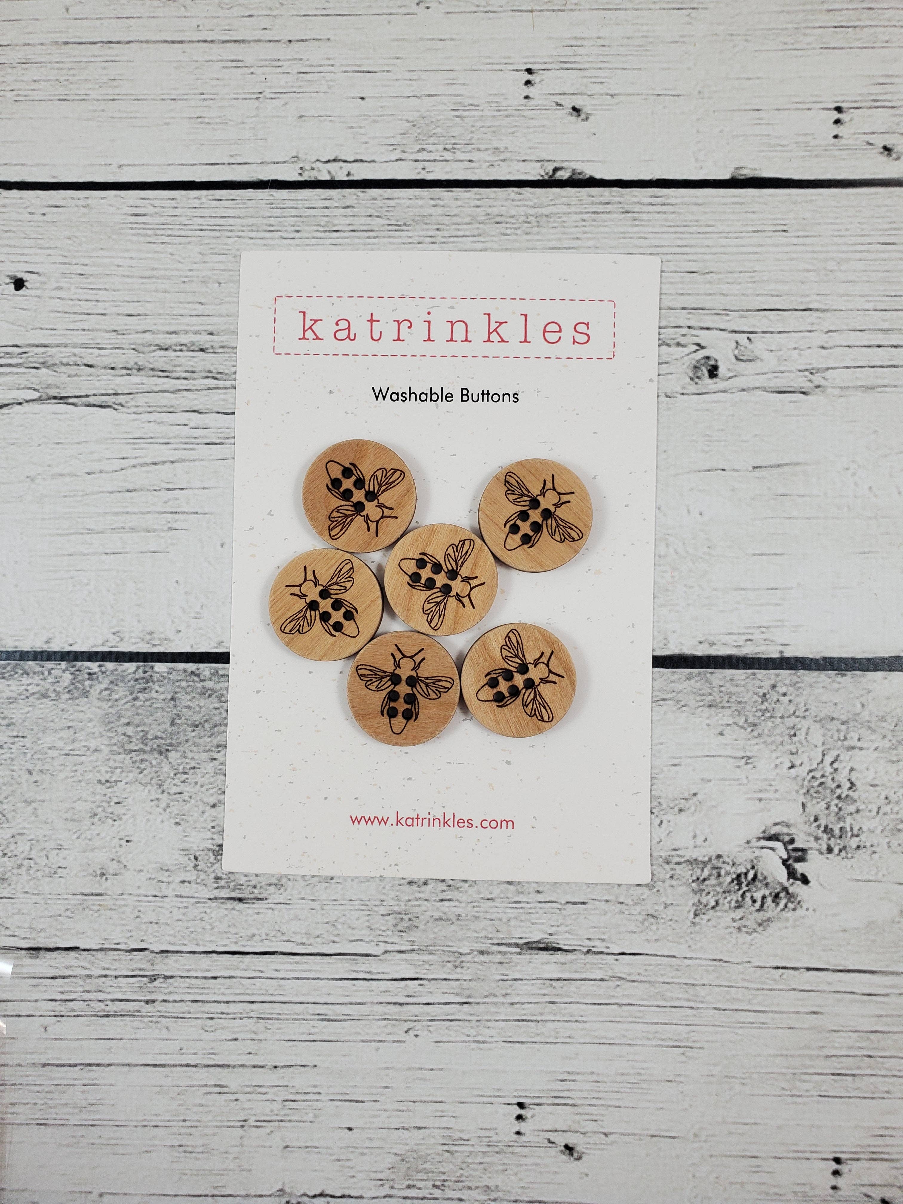 Katrinkles - Wholesale Sewing Button/Snap - Honey Bee Stitchable Buttons2