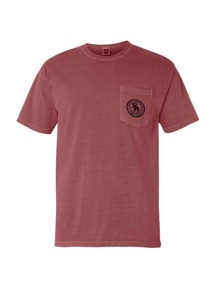 Shield Republic - Wholesale Screen Printed T-Shirt - Men's - The Land of the Free Chocolate Lab
