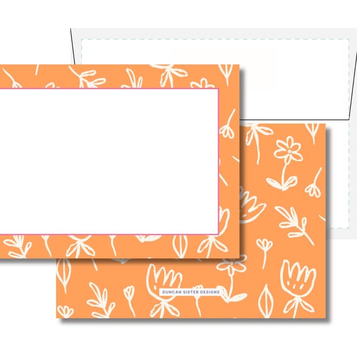 Cartes de correspondance florales printanières – Ensemble de 8, fabriqué aux États-Unis pour la vente par Duncan Sister Designs