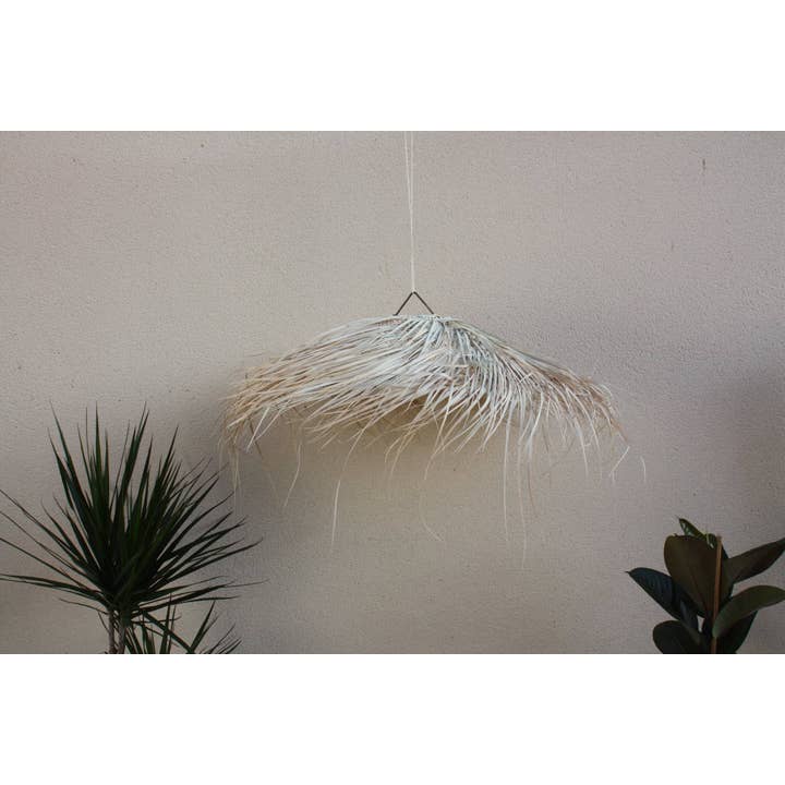 Vävt halmhänge - Parasolllampa Lampskärm Palmfransar - 2 STORLEKAR att VÄLJA MELLAN - Bohemisk dekoration - för wholesale av Boutique Huléti