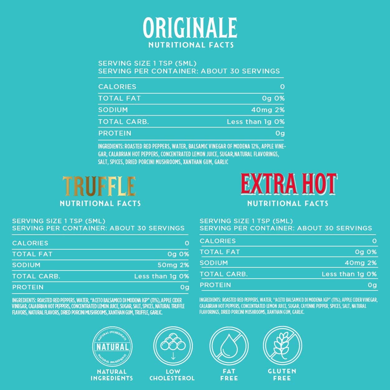 Firelli Hot Sauce - Wholesale Hot Sauce - 3 Case Firelli Combo - 1x Original, 1x Extra Hot, 1x Truffle3
