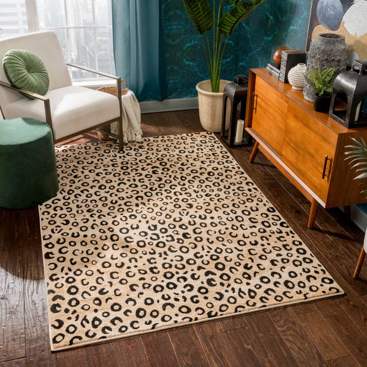 Well Woven - Wholesale Area Rug - Leopard Black Animal Print Rug
