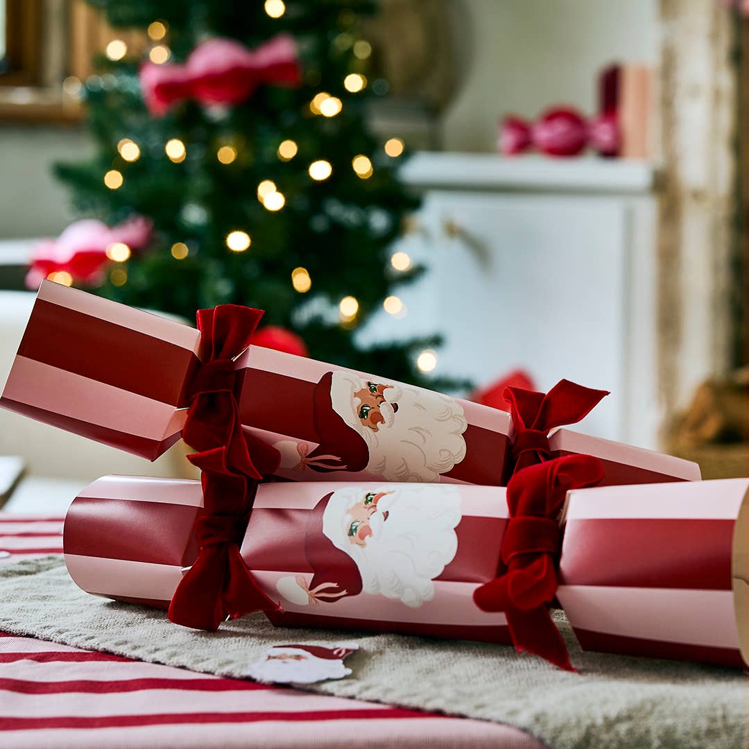 Hootyballoo by Club Green - Wholesale Christmas decoration - DIY Vintage Santa Crackers With Velvet Ribbon - Pack of 62