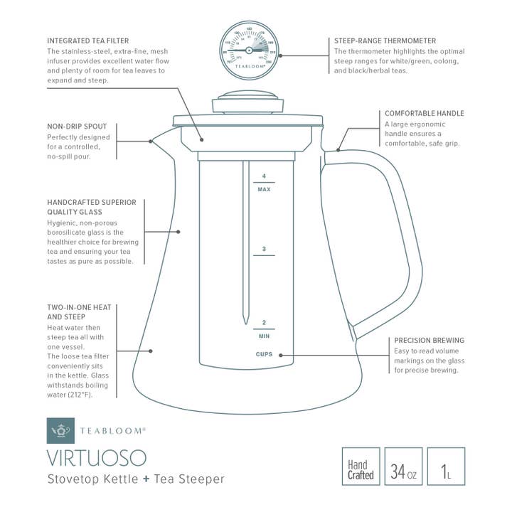 Teabloom - Wholesale Tea Pot - Teabloom 2-in-1 Tea Kettle and Tea Steeper