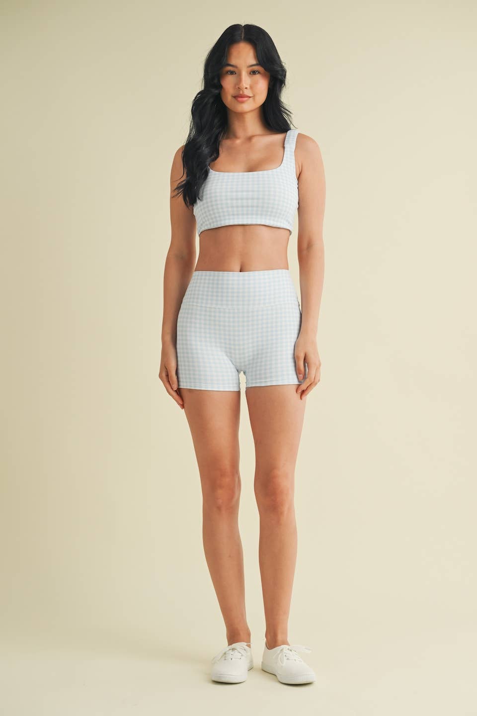 KIMBERLY C – wholesale Athletic shorts – Women's – Gingham Print Mid-Rise Mini Shorts34