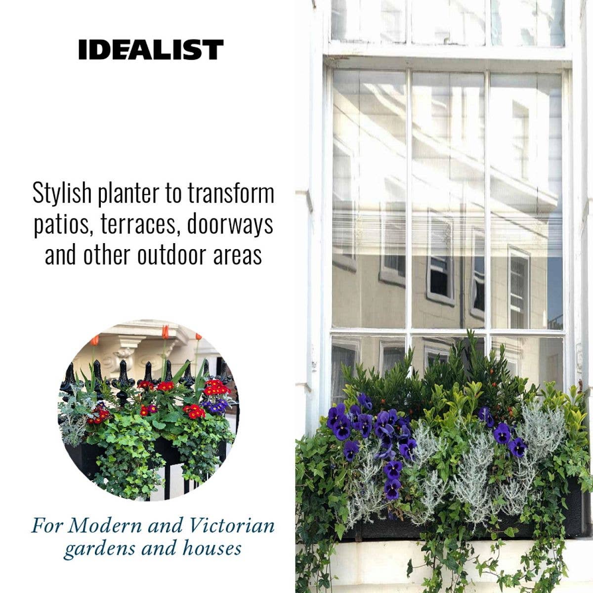 Idealist Lite Fibrestone Planters – wholesale Planter box – IDEALIST Window Box Light Concrete Planter13