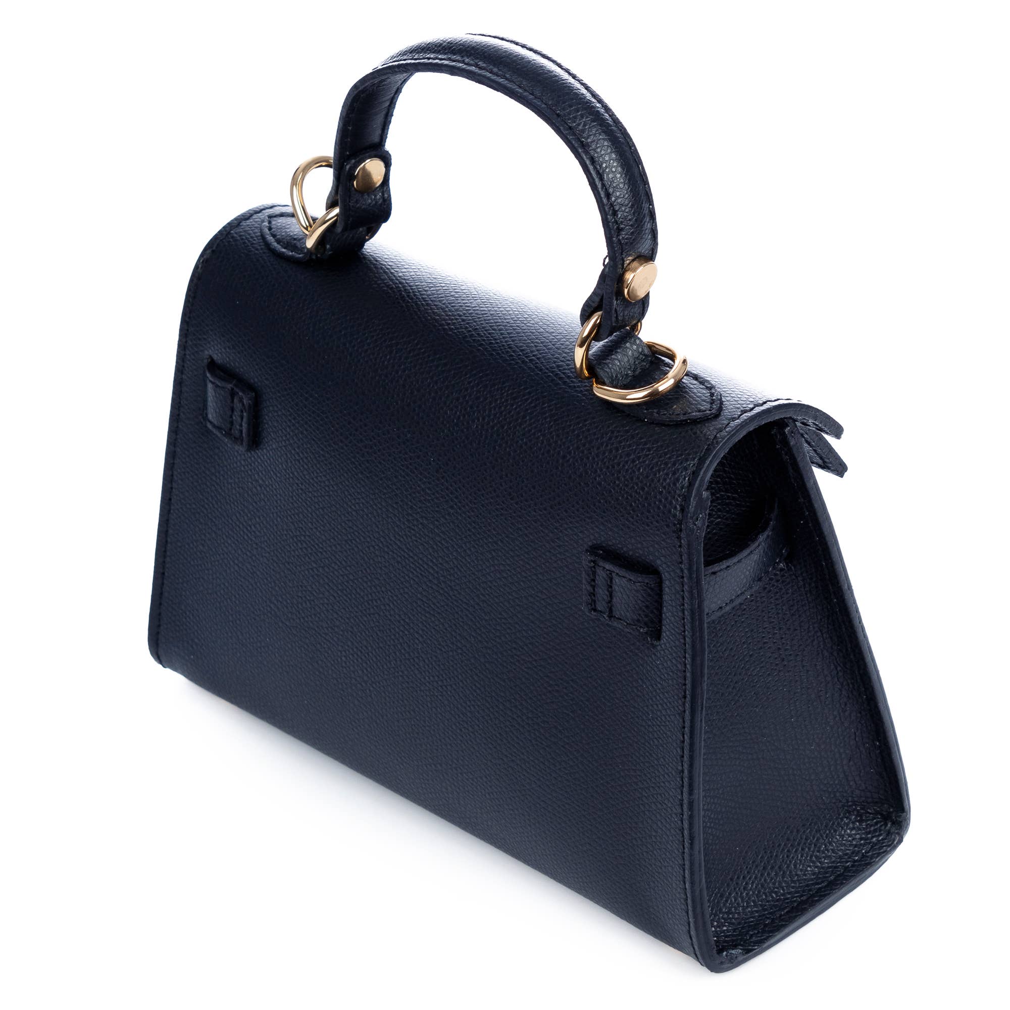 dark navy Asciano handbag genuine Palmellato leather closure and strap for wholesale on Faire2