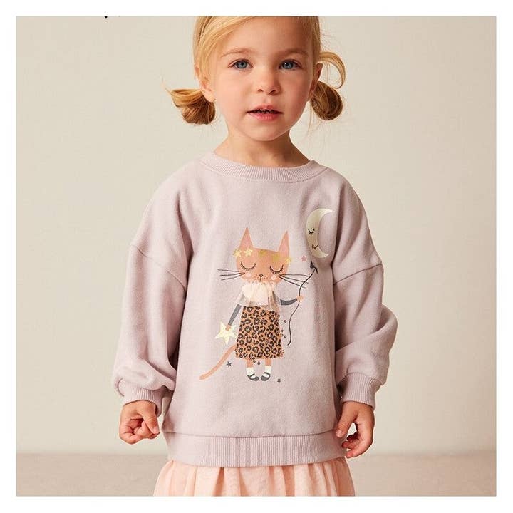 Patchwork-sweatshirt i mesh med rund hals til piger for engroshandel hos Mirazshoes WholeSale