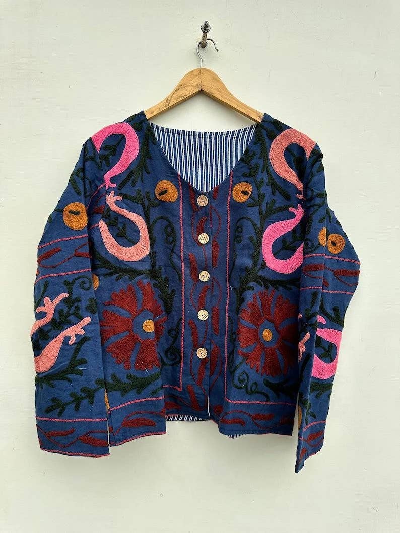 Bhawana Handicrafts - Wholesale Jacket - Women's - 5 Piece Lot, Suzani Embroidery Jacket Womens Suzani Coat