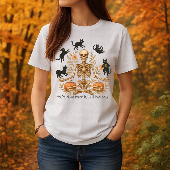 Halloween Tee Vintage Halloween T-Shirt Dead Inside for wholesale by RusticPrintStudio