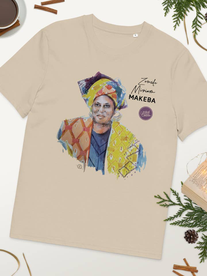 Miriam Makeba I A t-shirt unissexo em algodão orgânico por atacado de UNITED SOULS