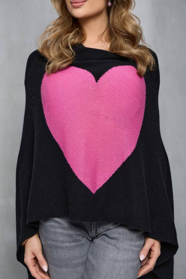 SAACHI - Wholesale Poncho - Women's - Heart Cashmere And Silk Poncho1