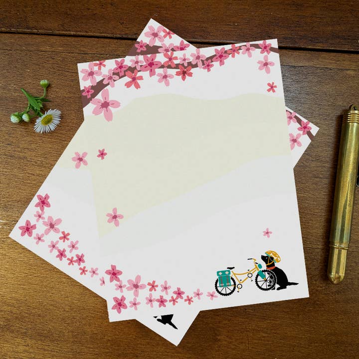 Soijen Illustrations - Wholesale Notepad - Spring Biking Pup Notepad1
