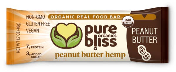 Pure Bliss Organics - Wholesale Snack Bar - Peanut Butter Hemp - 1.7oz