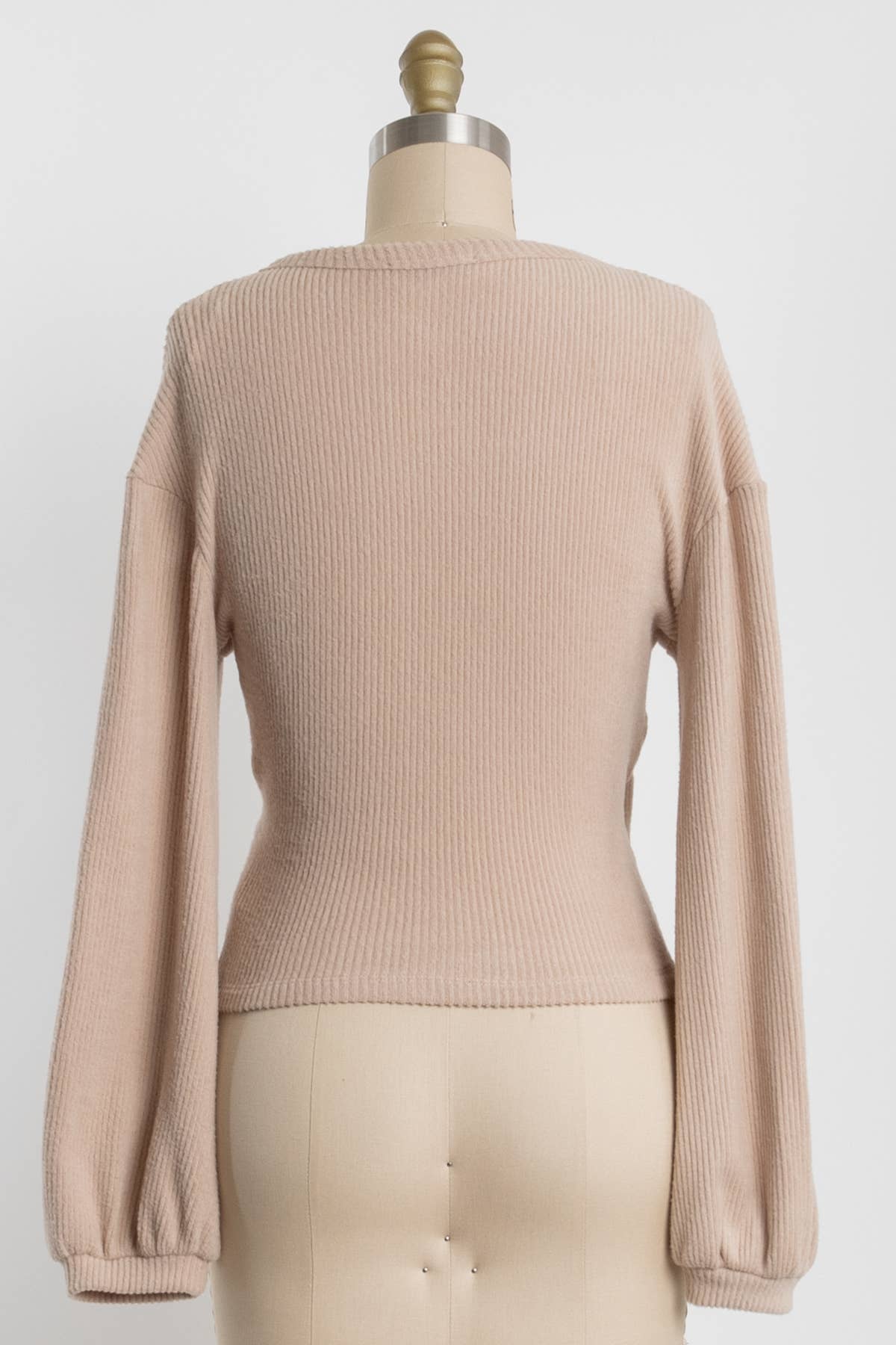 Final Touch - Wholesale Knit Top - Women's - Brush Ribbed Surplice Long Sleeve Top - NT3154120