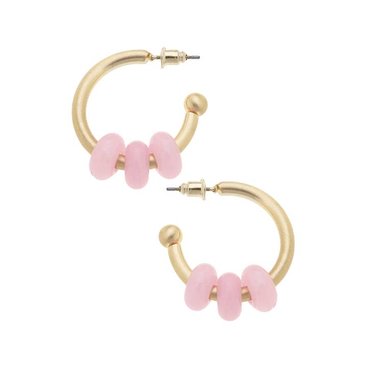 Olivia Gemstone Hoop Earrings for wholesale by Canvas Style