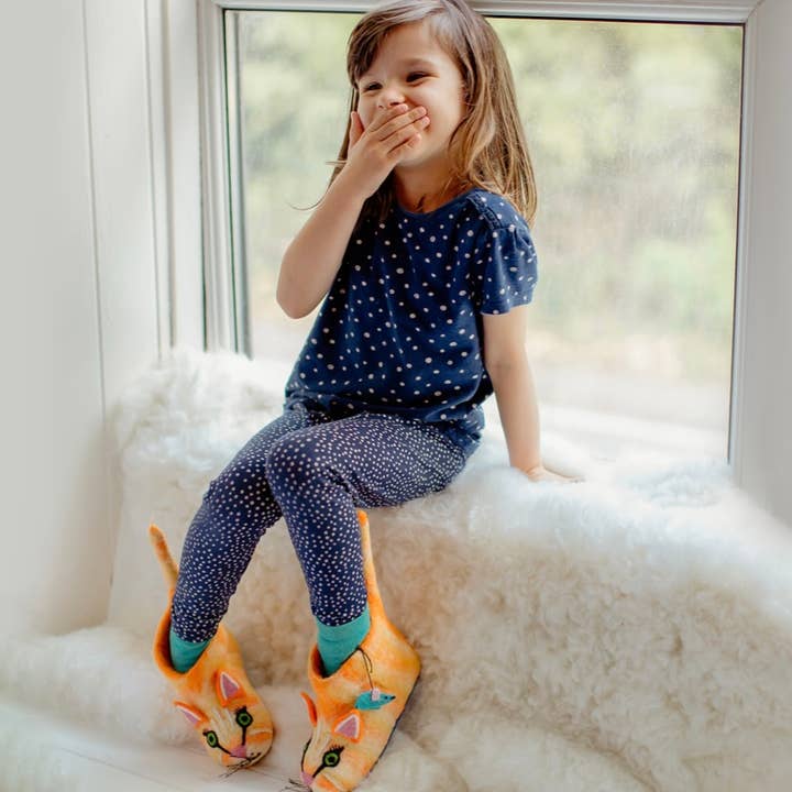 Sew Heart Felt - Wholesale Slippers - Kids - Ginger Cat Children's Slippers
