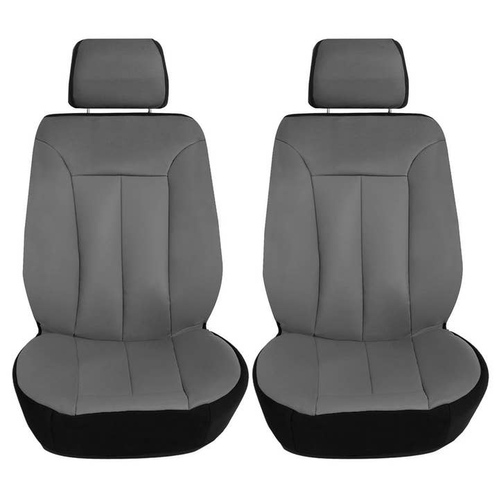 Apex90 Superior Faux Leather Car Seat Covers - Front Set Gray for wholesale by FH GROUP