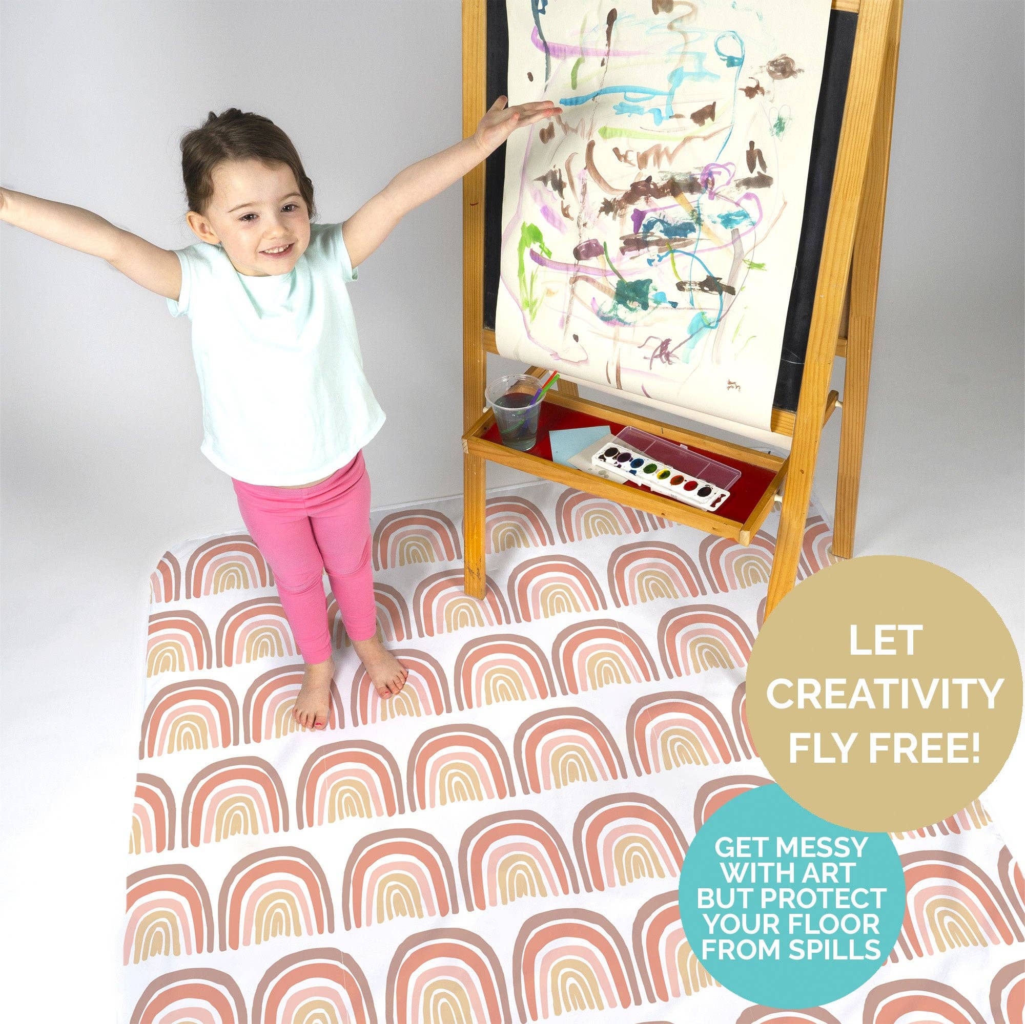 Wildkin - Vente Tapis de jeu – enfant et bébé - Tapis à éclaboussures pour bébé - Boho Rainbow8