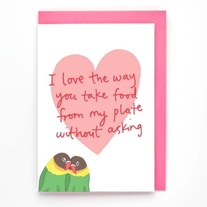 Love Birds Greeting Card | Funny Valentine's Day Card | Food for wholesale by You've Got Pen On Your Face