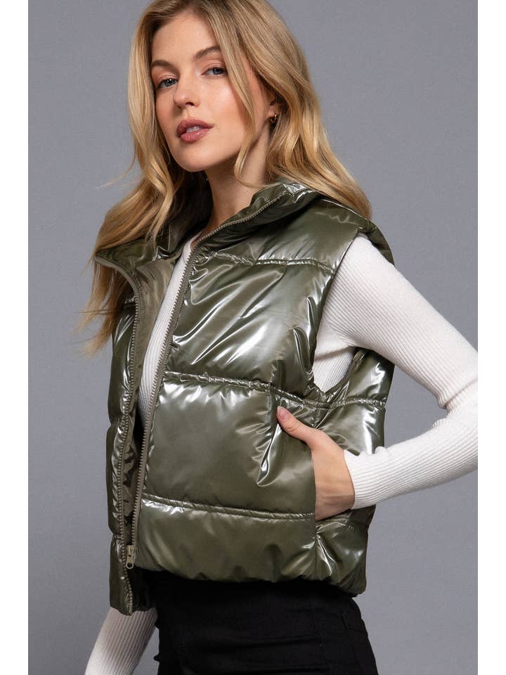Active Basic | Active USA - Wholesale Outerwear Vest - Women's - High Neck Zip Up Vest14