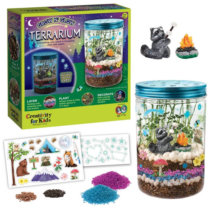 Faber-Castell / Creativity for Kids - Wholesale DIY Craft Kit - Kids - Grow N' Glow Terrarium DIY Craft Kit for Kids