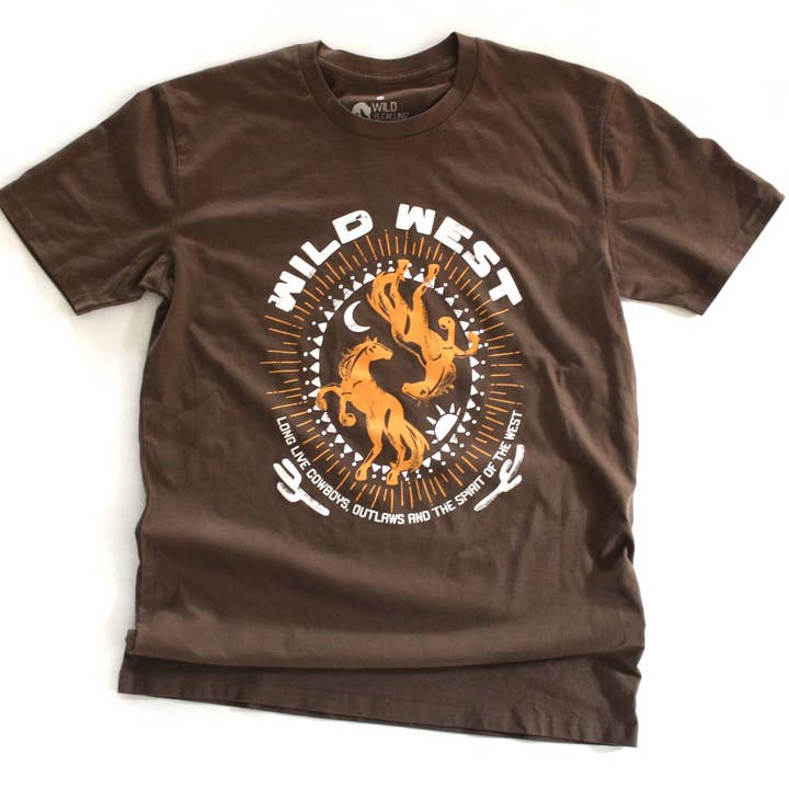 Wild West Horses T-shirt (Unisex) for wholesale by Wild is Calling