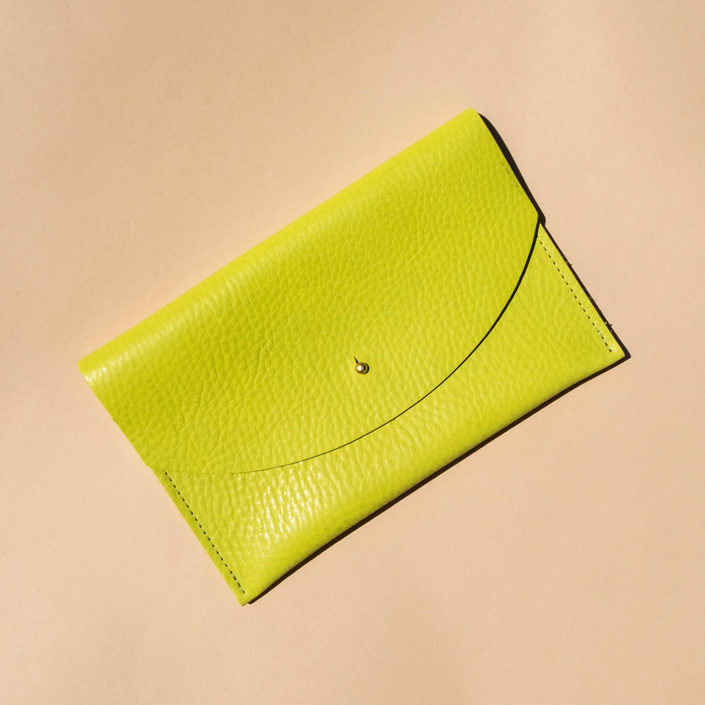 Primecut - Wholesale Clutch Bag - Women's - Envelope Pouch - Chartreuse Leather