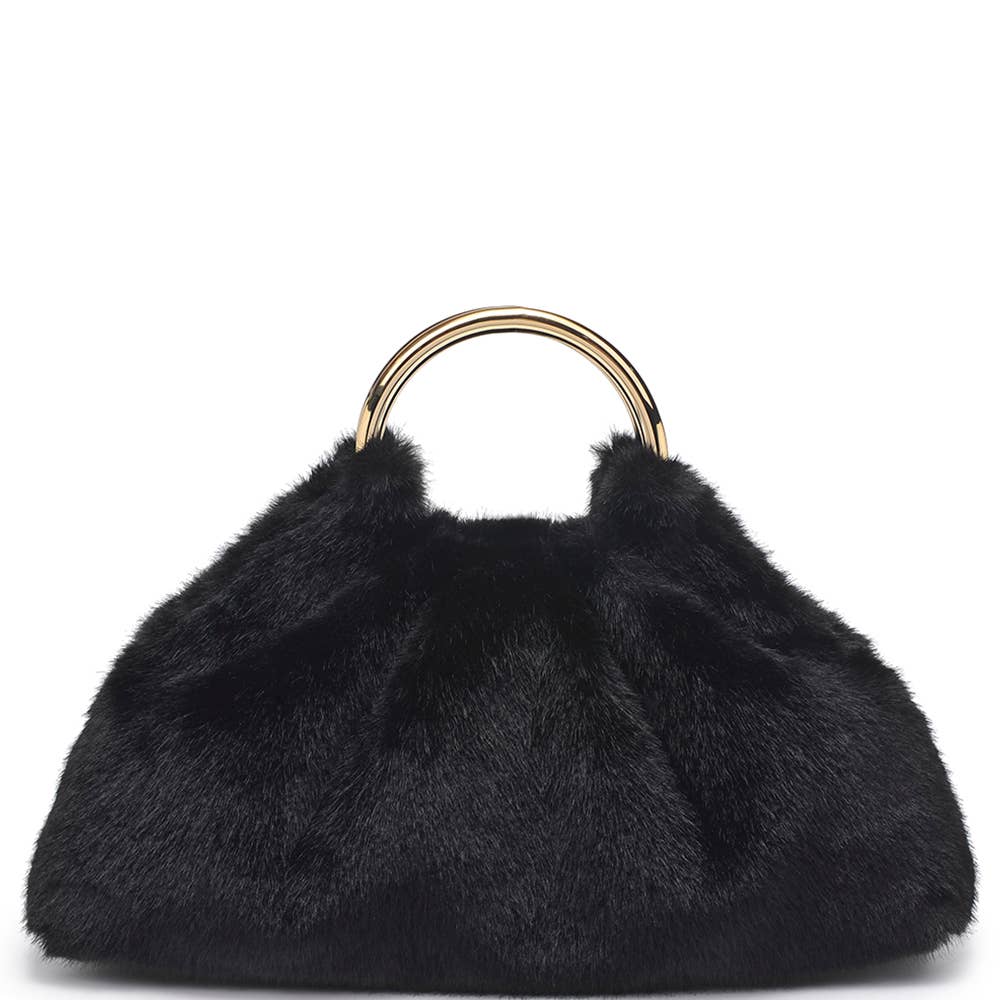 Oblige by G - Vente Sac à main avec poignée sur le dessus – femme - Sac à main avec anse en anneau en fausse fourrure 288235