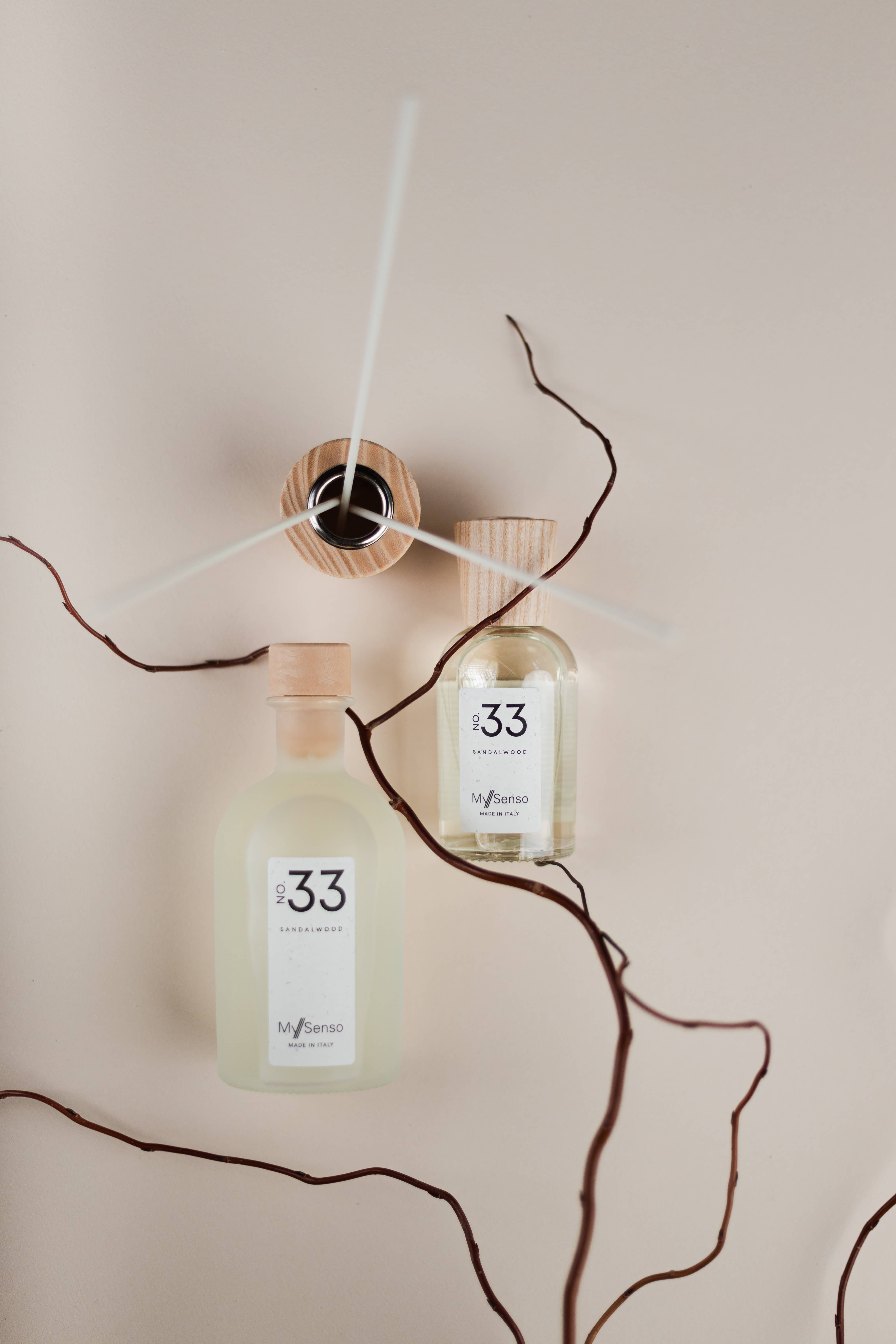 MySenso - Vendita all'ingrosso Diffusori a lamella - Profumo Ambiente 100ml N°33 Sandalwood, fragranza italiana1