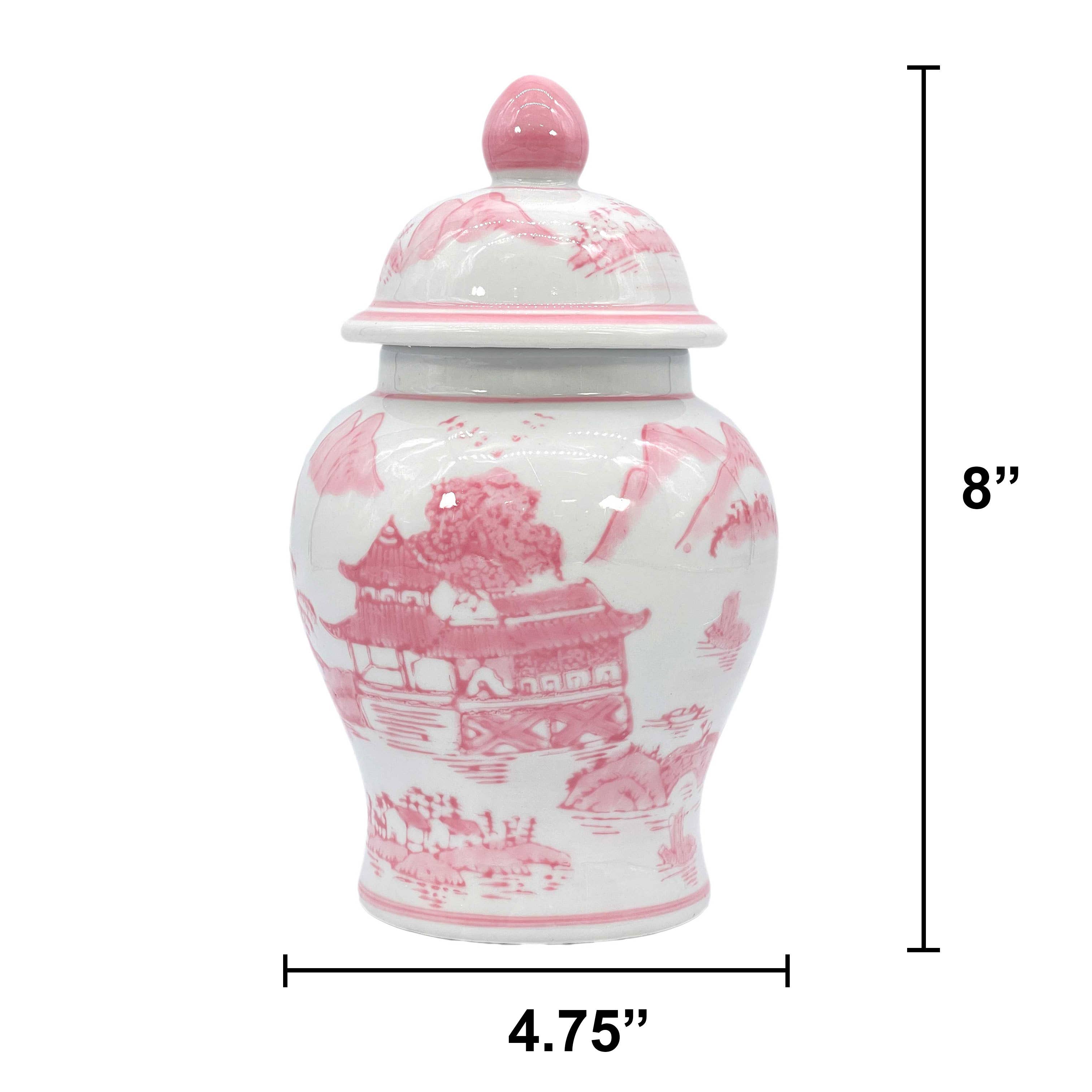 Galt International Company – wholesale Decorative jar – Small Chinoiserie Ceramic Decorative Tea & Ginger Jar 8"46