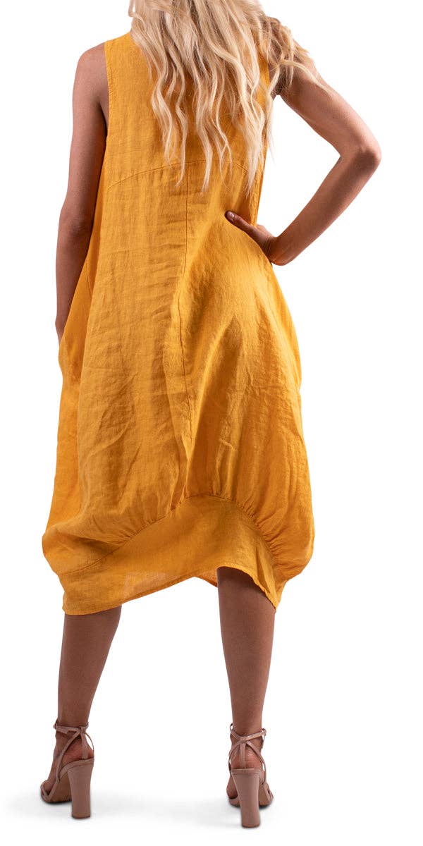 Gigi Moda - Wholesale Dress - Women's - Pure Linen Sleeveless Dress8