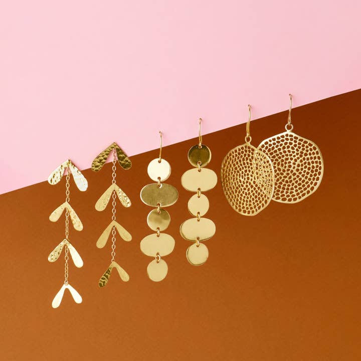 INK + ALLOY - Wholesale Dangle Earrings - Gretchen Oval Circle Earrings Brass Wholesale3