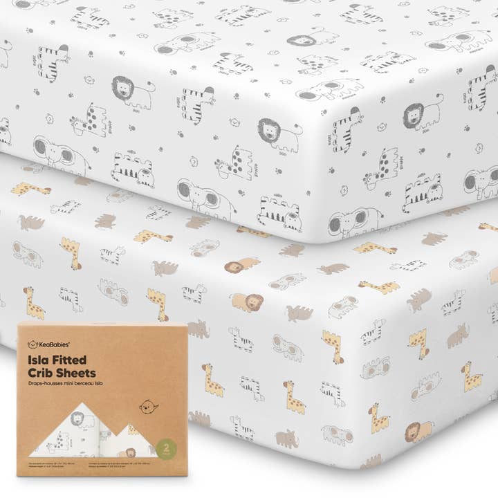 KeaSafari KeaBabies 2-Pack Isla Fitted Crib Sheet for wholesale on Faire
