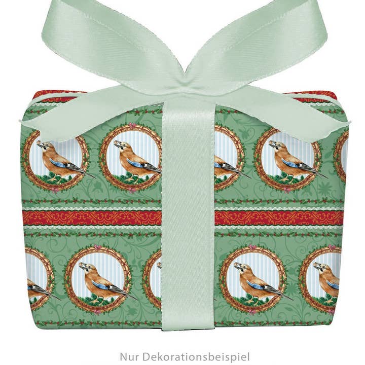 Geschenkpapier Set 3 Bögen EICHELHÄHER VOGEL zu Weihnachten für den Großhandel von fioniony®