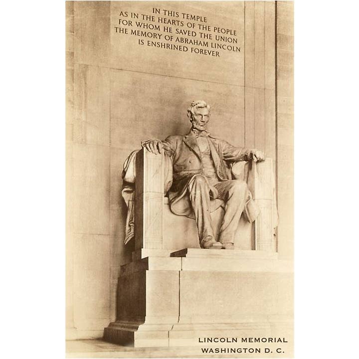 Postcard DC-266 Statue of Lincoln for wholesale by Found Image Press