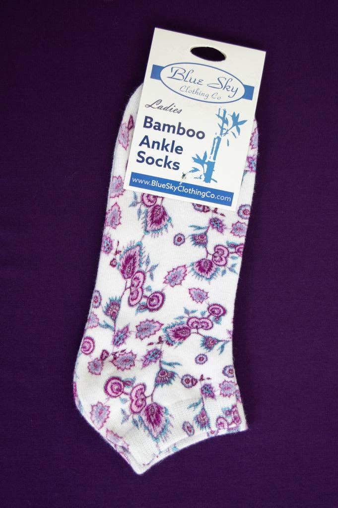 Blue Sky Clothing Co LLC - Wholesale Socks - Women's - Ladies Ankle Bamboo Socks, Assorted Prints1