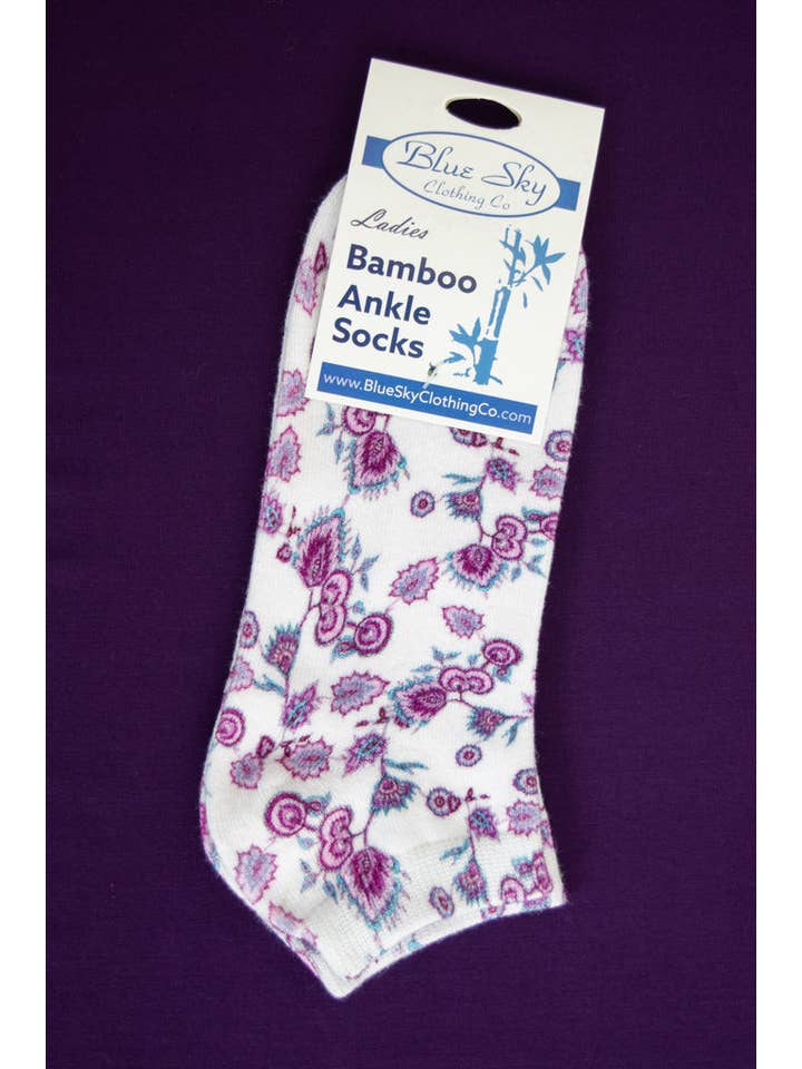 Blue Sky Clothing Co LLC - Wholesale Socks - Women's - Ladies Ankle Bamboo Socks, Assorted Prints1