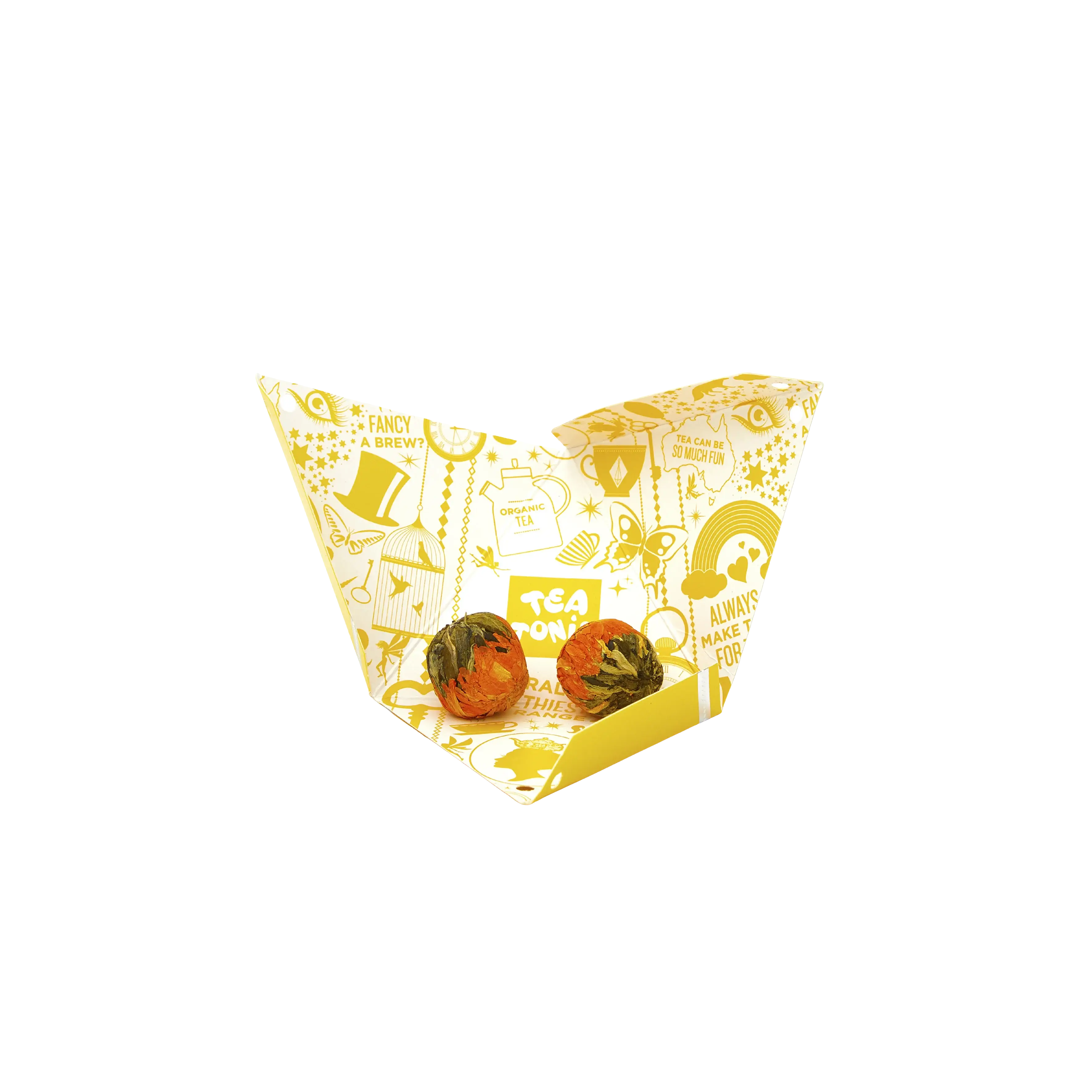 Tea Tonic - Wholesale Health/Detox Tea - Flowering Tea Ball "Golden Fortune"1