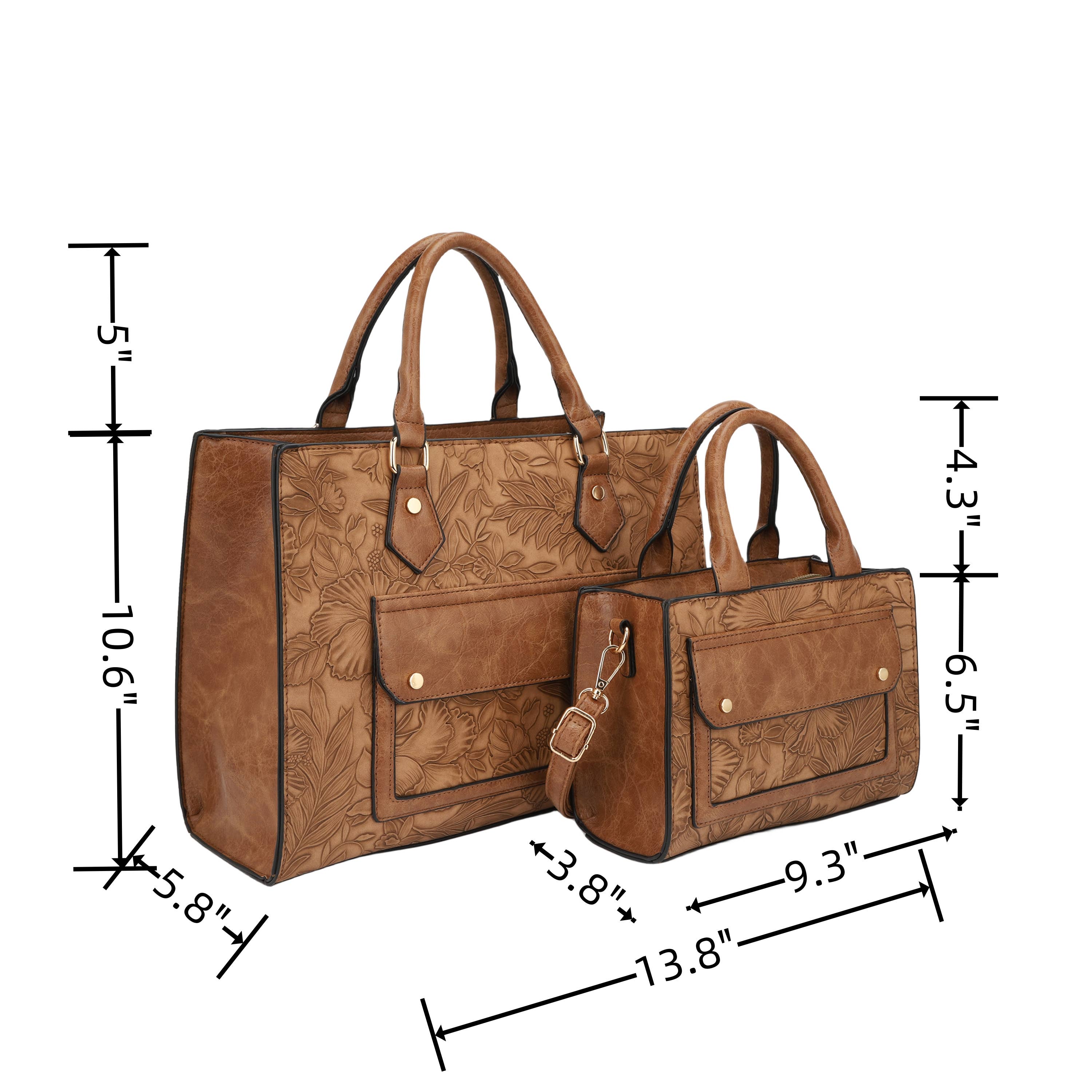 KAYLA+AVA - Vendita all'ingrosso Borsa tote - Donna - Set di borse tote con motivo floreale in rilievo Margaret Hibiscus4