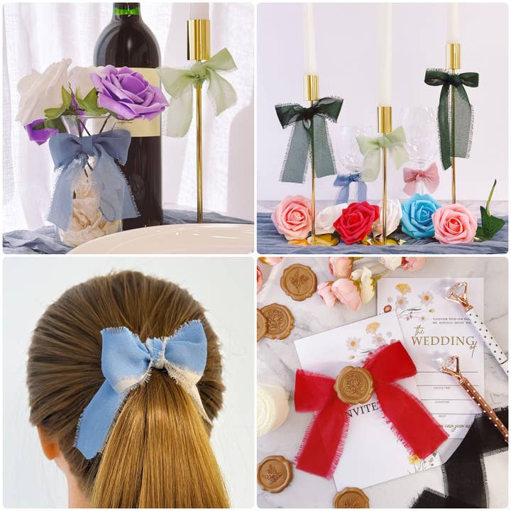 Wrapables.com - Wholesale Ribbon - Gift Wrapping - Wrapables 1.5 In x 21 Yd Fringe Chiffon Ribbons (3pcs)