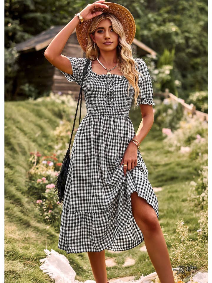NAOMI & CO PTY LTD - Wholesale Dress - Women's - Gypsy At Heart Dress - Black Gingham