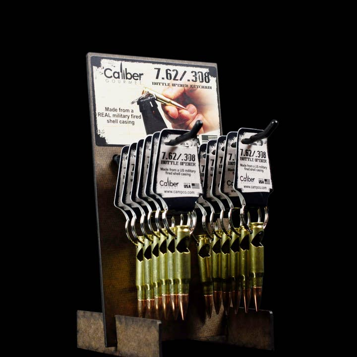 CALIBER GOURMET / CAMPCO - Wholesale Keychain - Unisex - 308 Bottle Opener Keychain Display of 24