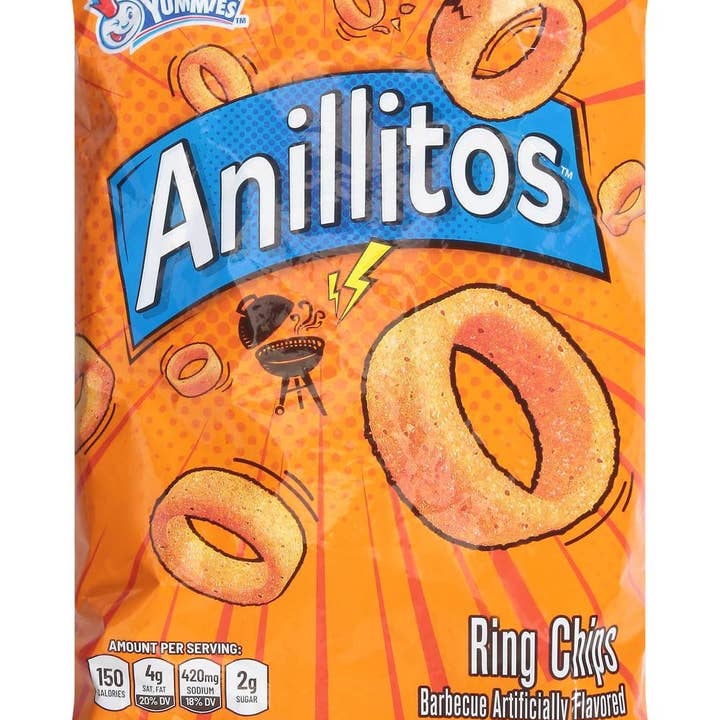 Long Island Candy Factory - Wholesale Chips - Yummies Anillitos Ring Chips Barbecue Barbacoa 5.3 oz 24 ct Import