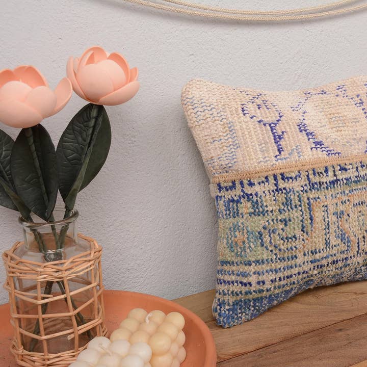 Boho Kilim Throw Pillow 12x12 Patchwork Ethnical Rug for wholesale by Kilim Pillow Decors