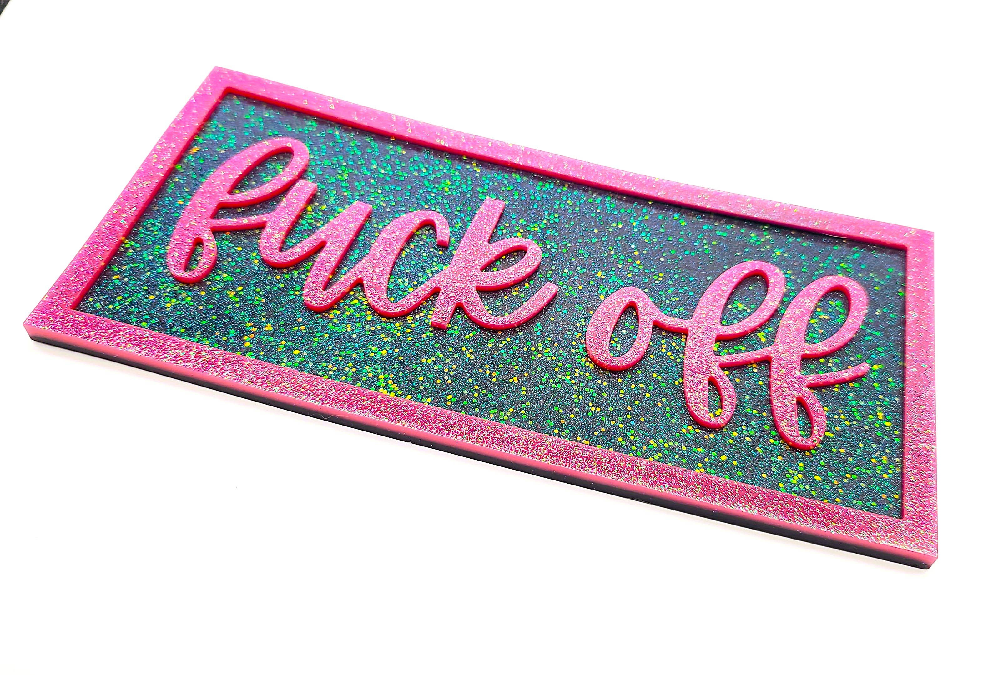 Slightly Askew Art - Wholesale Sign - Eco-Friendly Resin "Fuck Off" Funny Swear Word Wall Sign2