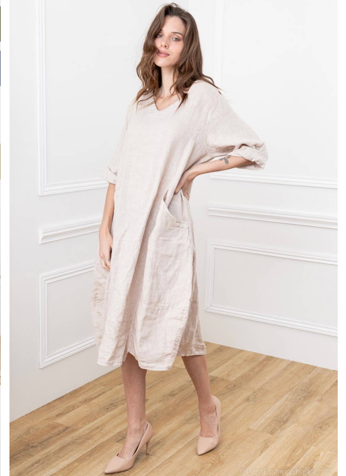 LINEN & COTTON HOUSE – wholesale Dress – Women's – 277 DRESS IN LINEN SPRING SUMMER CLOTHING2