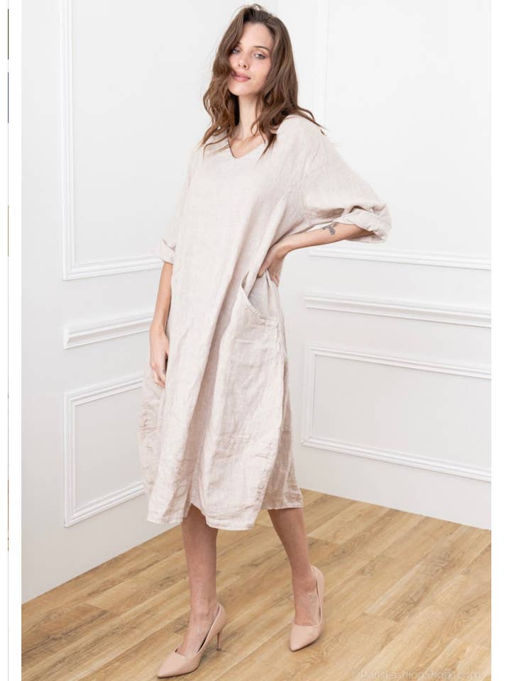 LINEN & COTTON HOUSE – wholesale Dress – Women's – 277 DRESS IN LINEN SPRING SUMMER CLOTHING2