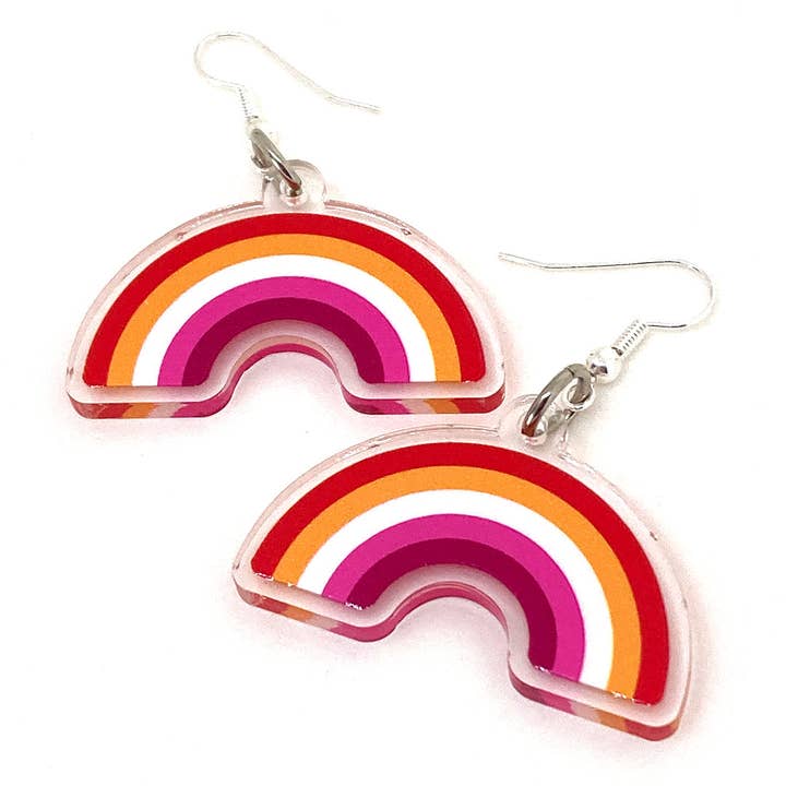 Lesbian Rainbow Pride Earrings for wholesale by Rainbow & Co