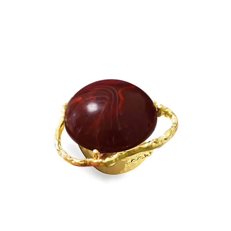 AMORINO SRL – Engroshandel Solitairering – STOR UREGELMÆSSIG ELASTISK RING MED HARPIKSSTEN1